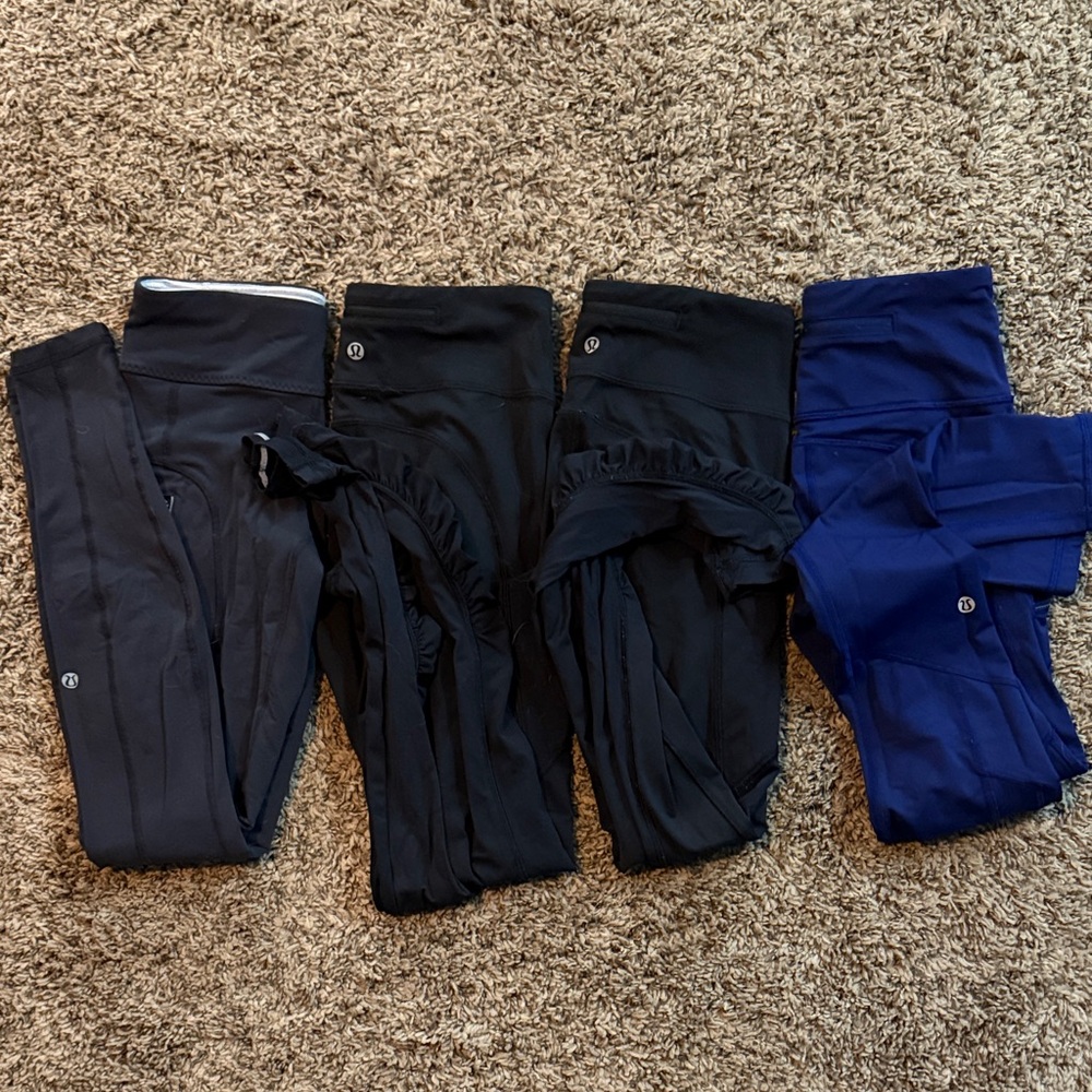 lululemon athletica Black and Blue Leggings Set size 2